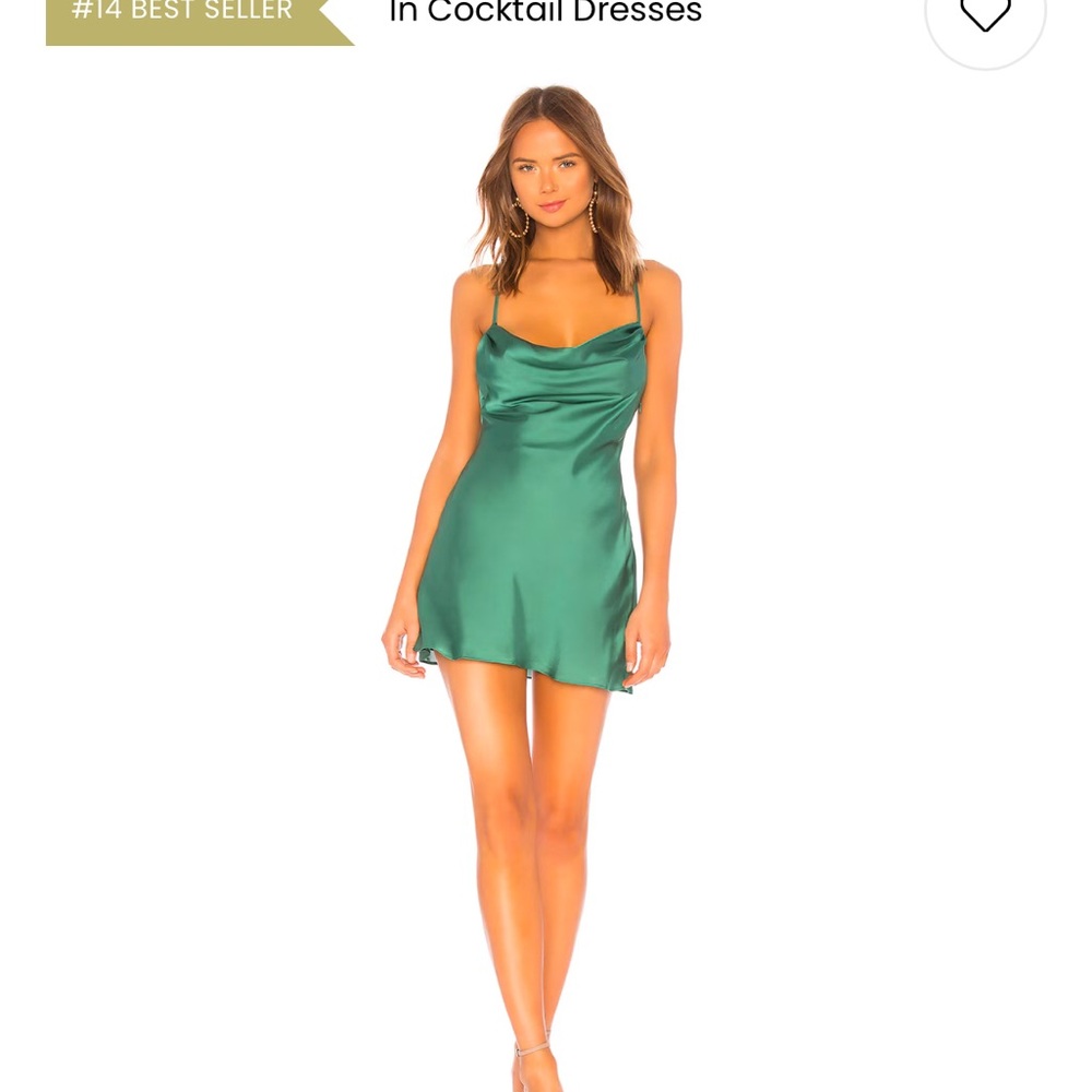 Elegant Green Satin Slip Dress